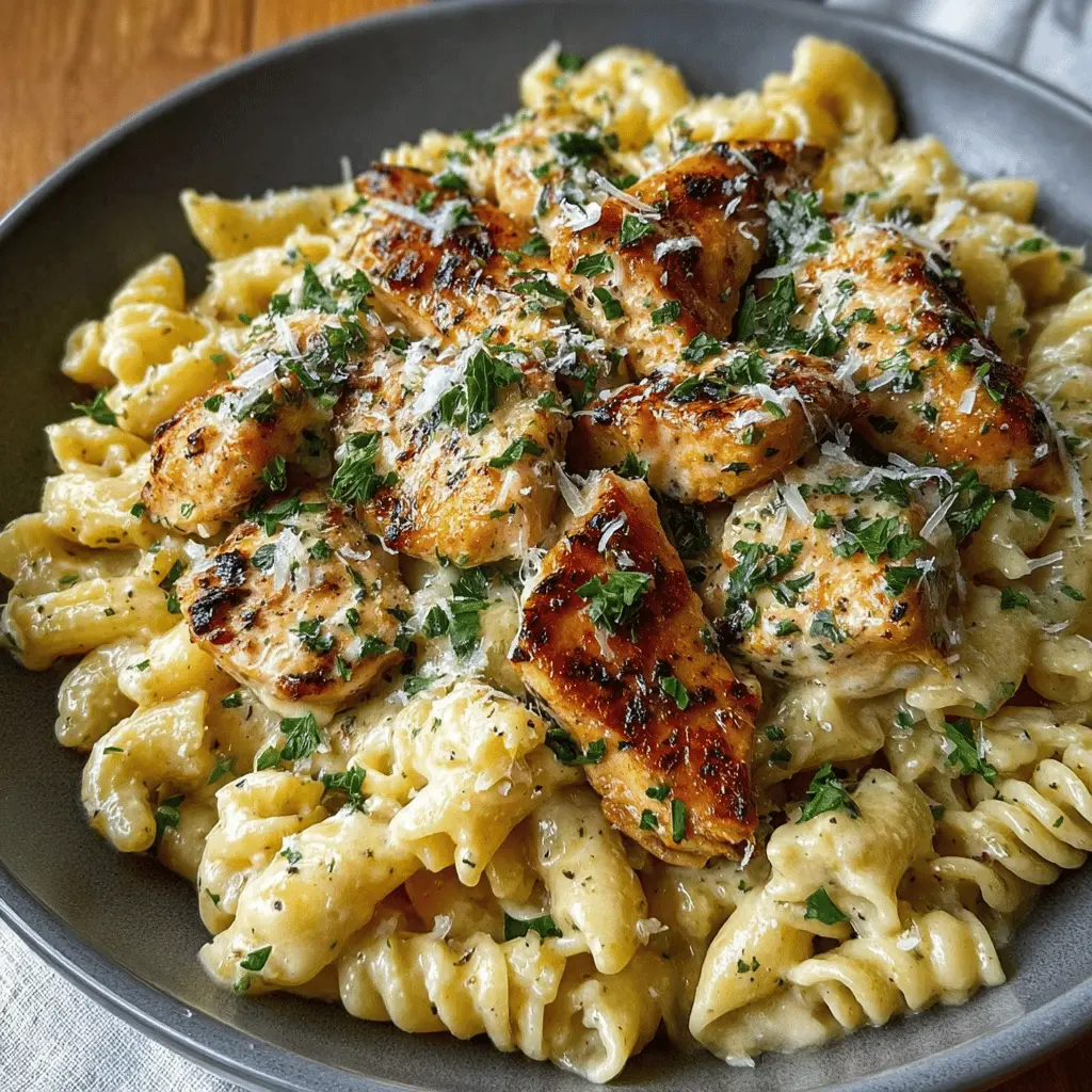 Garlic Butter Chicken Bites: Indulgent Creamy Parmesan Pasta Delight