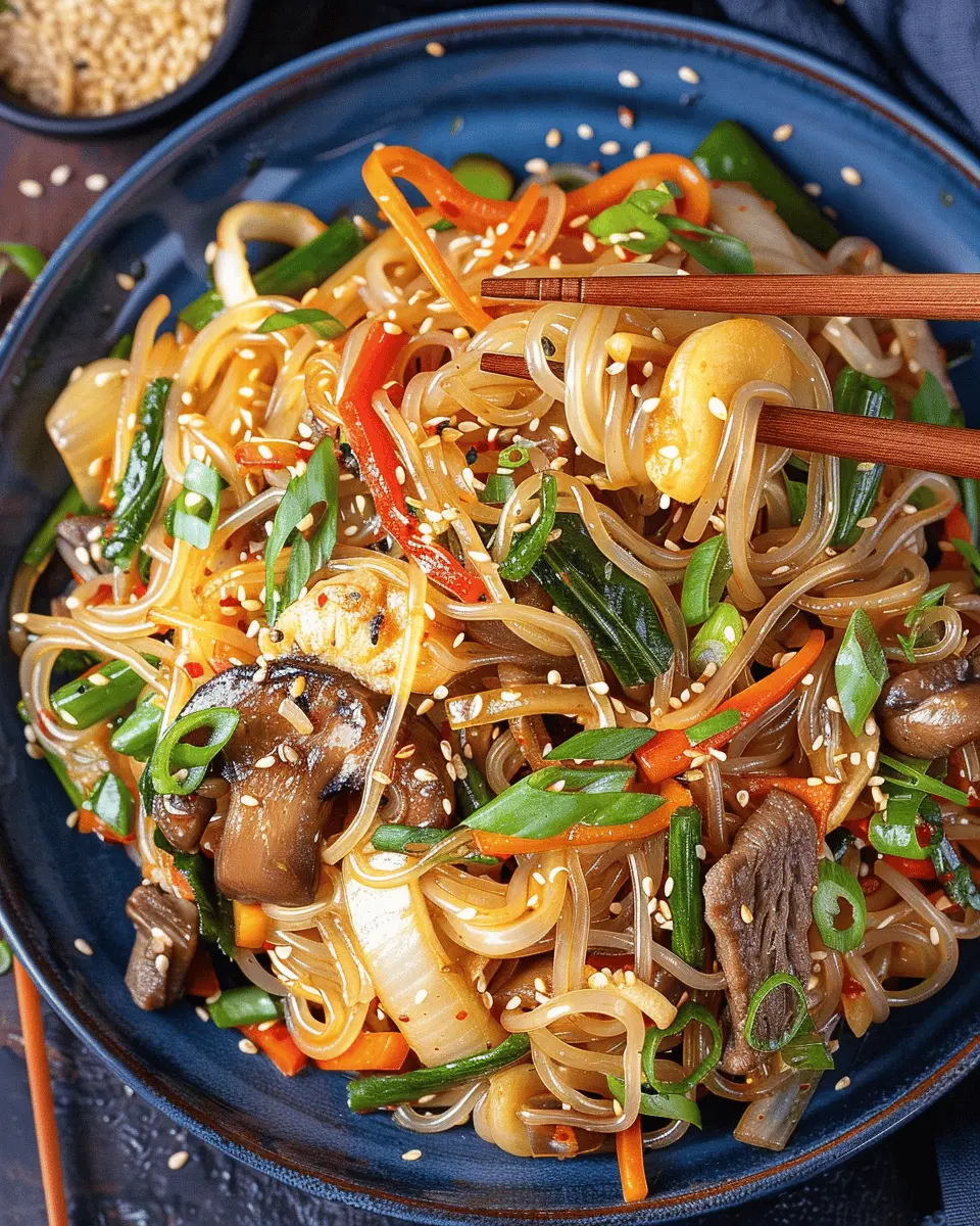Korean Glass Noodles: Easy Stir-Fry with Turkey Bacon & Veggies