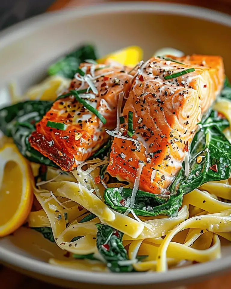 Salmon Spinach Pasta Dish