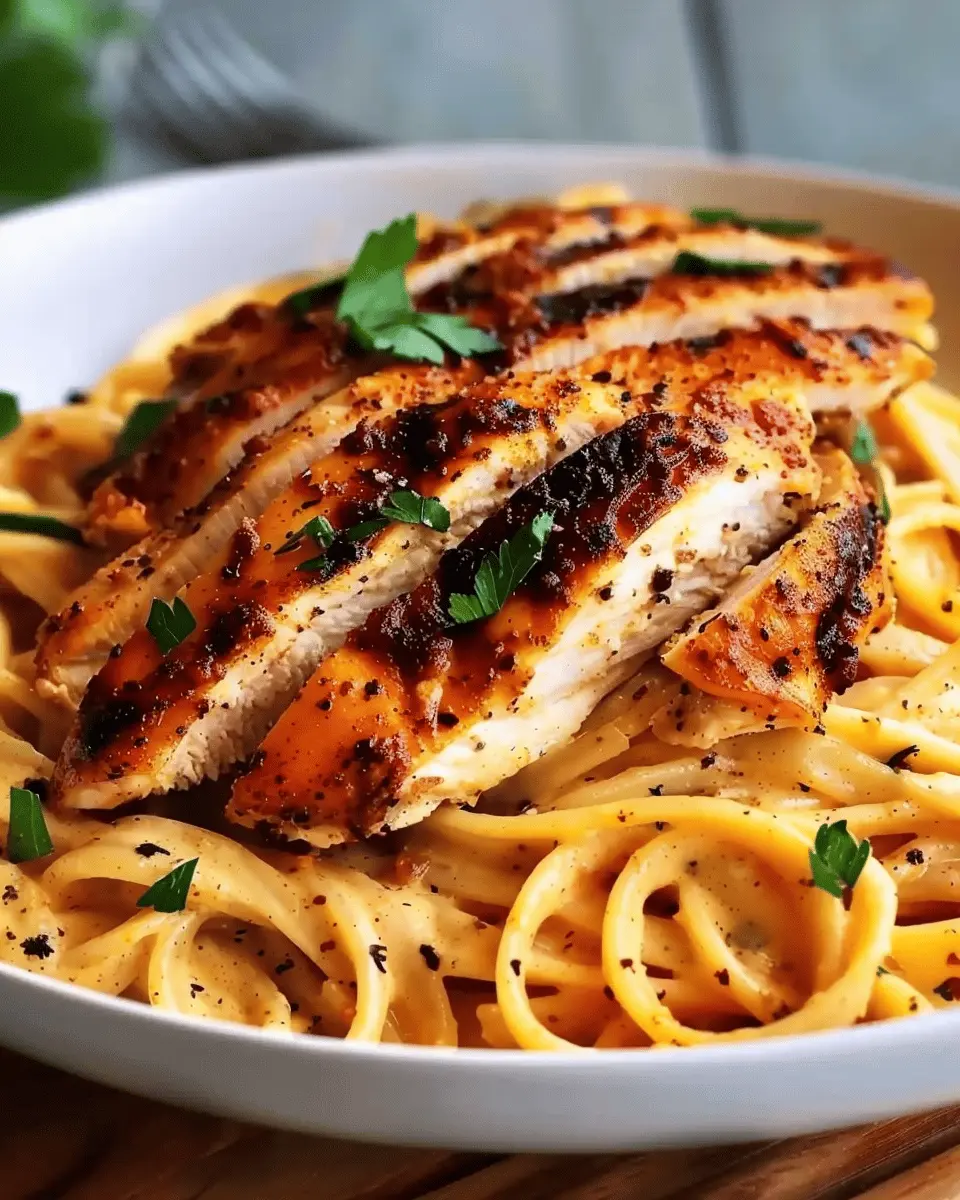 Savory Cajun Chicken Over Creamy Parmesan Linguine: A Delightful Meal