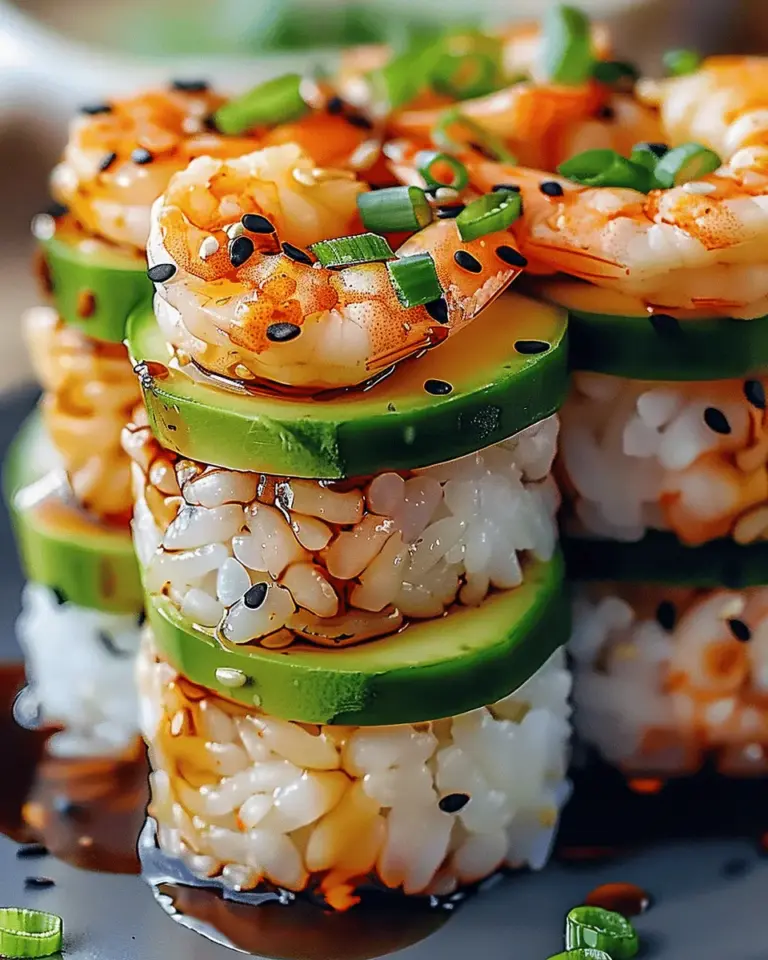 Spicy Shrimp Sushi Stacks