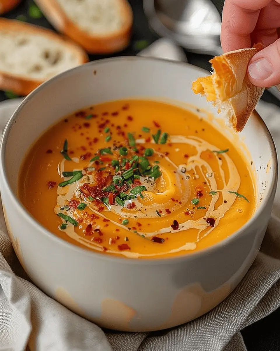 Sweet Potato Soup Bliss with Turkey Bacon and Creamy Goodness