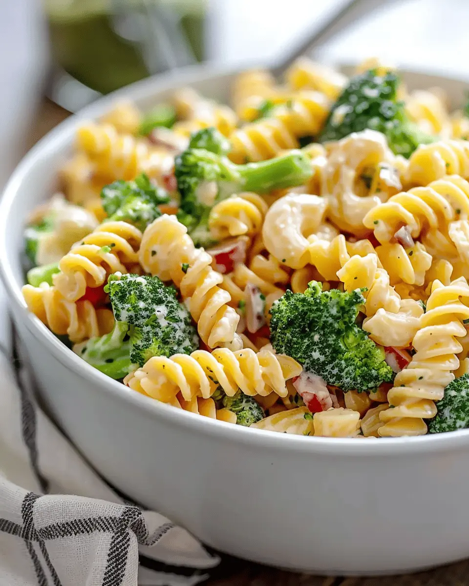 Tasty Broccoli Pasta Salad: Easy Recipe with Turkey Bacon Delight