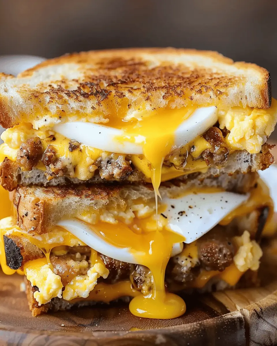 Breakfast Grilled Cheese with Eggs & Sausage: A Cozy Delight