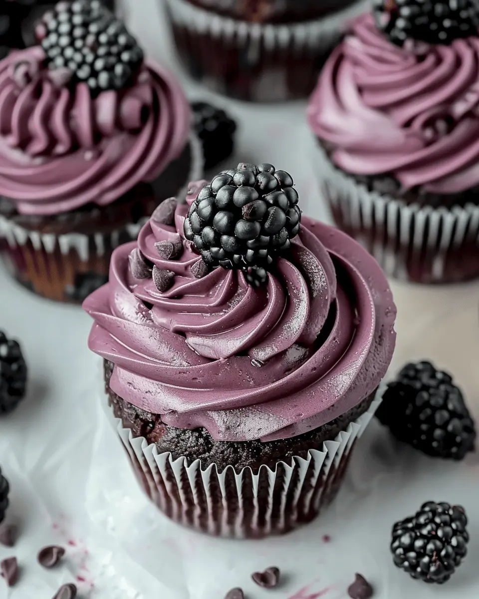 Decadent Dark Chocolate Blackberry Cupcakes for Chocolate Lovers