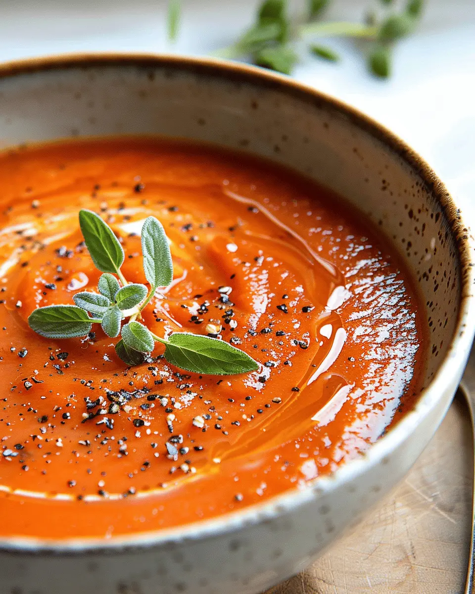 Easy Homemade Roasted Tomato Soup with Turkey Bacon Delight