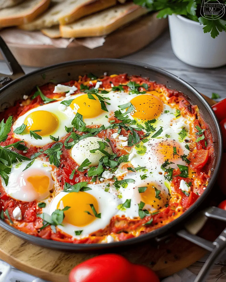 One Pan Shakshuka: Easy Eggs in Hell with Turkey Bacon Twist