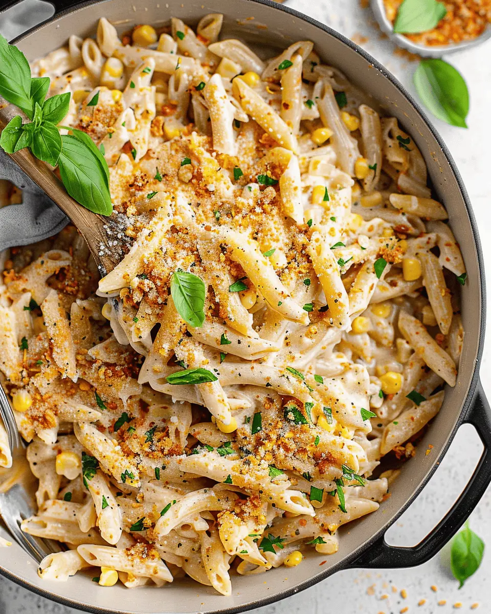 One Pot Creamy Corn Pasta with Turkey Bacon: Easy Comfort Food