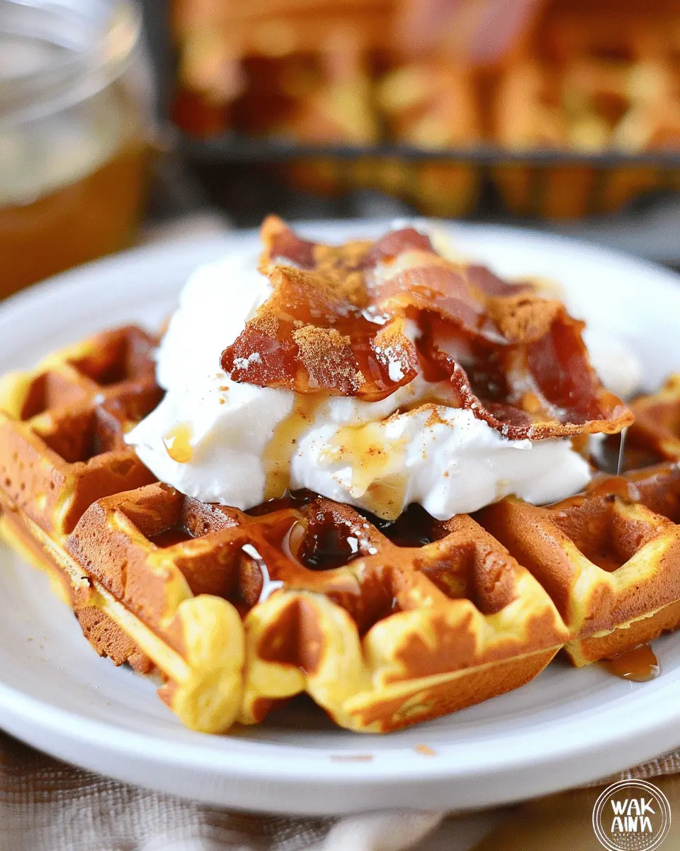 Pumpkin Spice Maple Turkey Bacon Waffles for a Cozy Breakfast