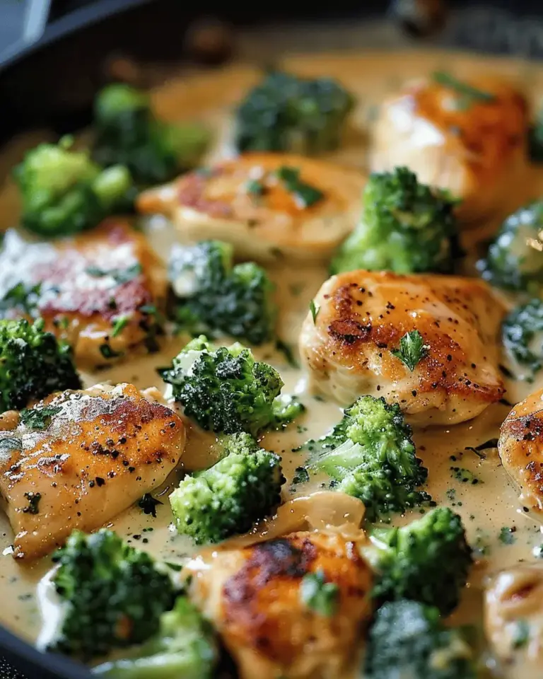Creamy Garlic Chicken and Broccoli Skillet