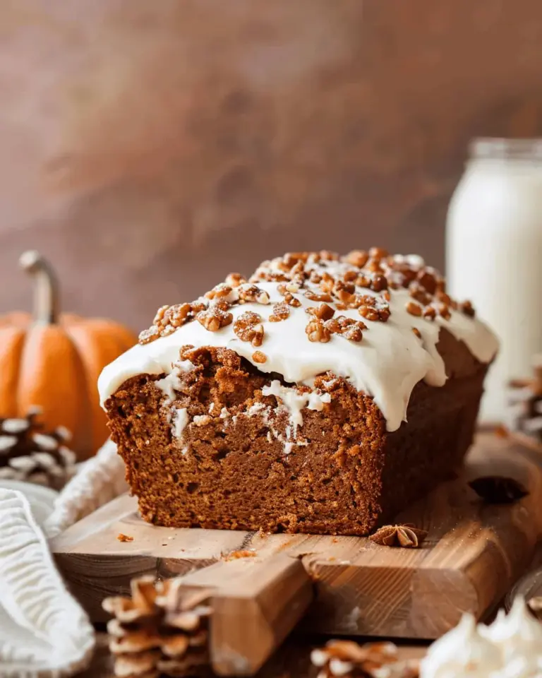 Pumpkin Bread With Cream Cheese Frosting