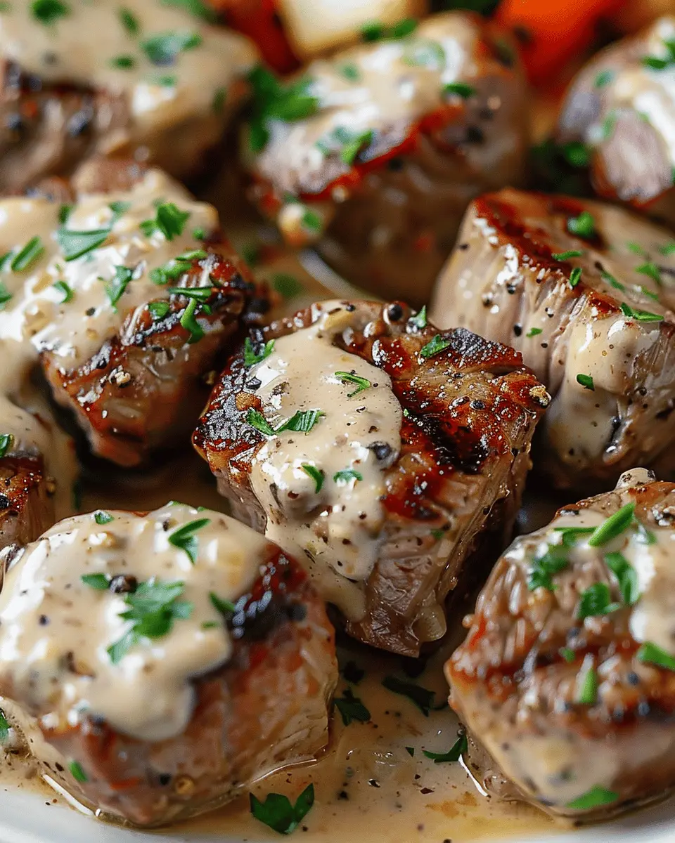 Easy Garlic Butter Steak Bites with Rich Parmesan Cream Sauce Delight