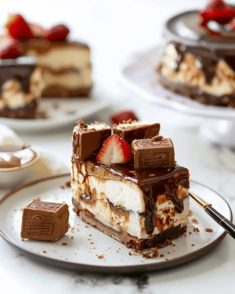 Snickers cheesecake dessert