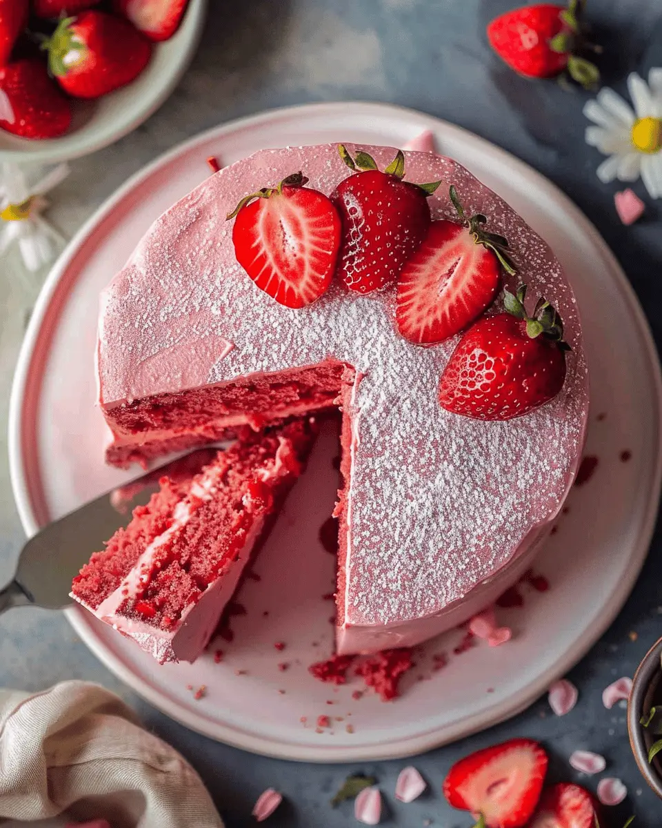 Vegan Strawberry Cake: Easy Gluten-Free Dessert with Just 6 Ingredients