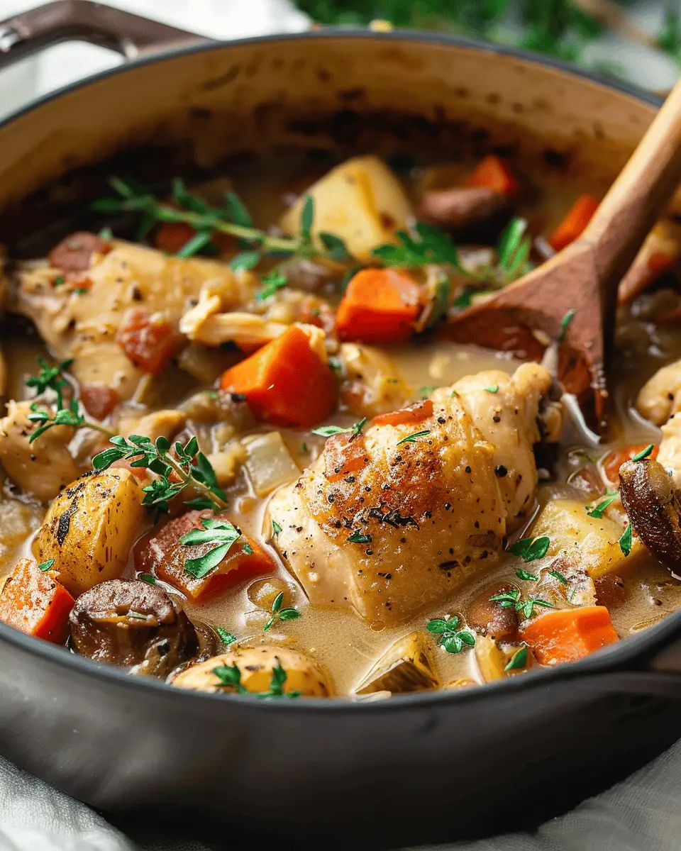 Chicken Stew Delight: Easy Homemade Comfort with Turkey Bacon