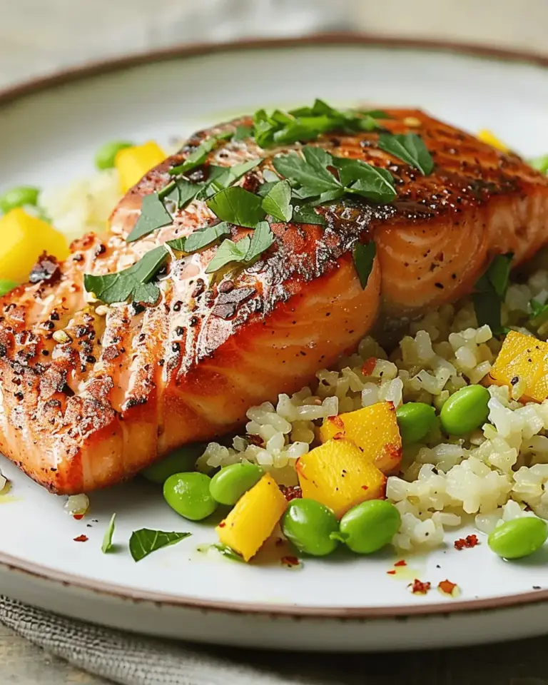 Wild Salmon with Edamame-Cauliflower Rice