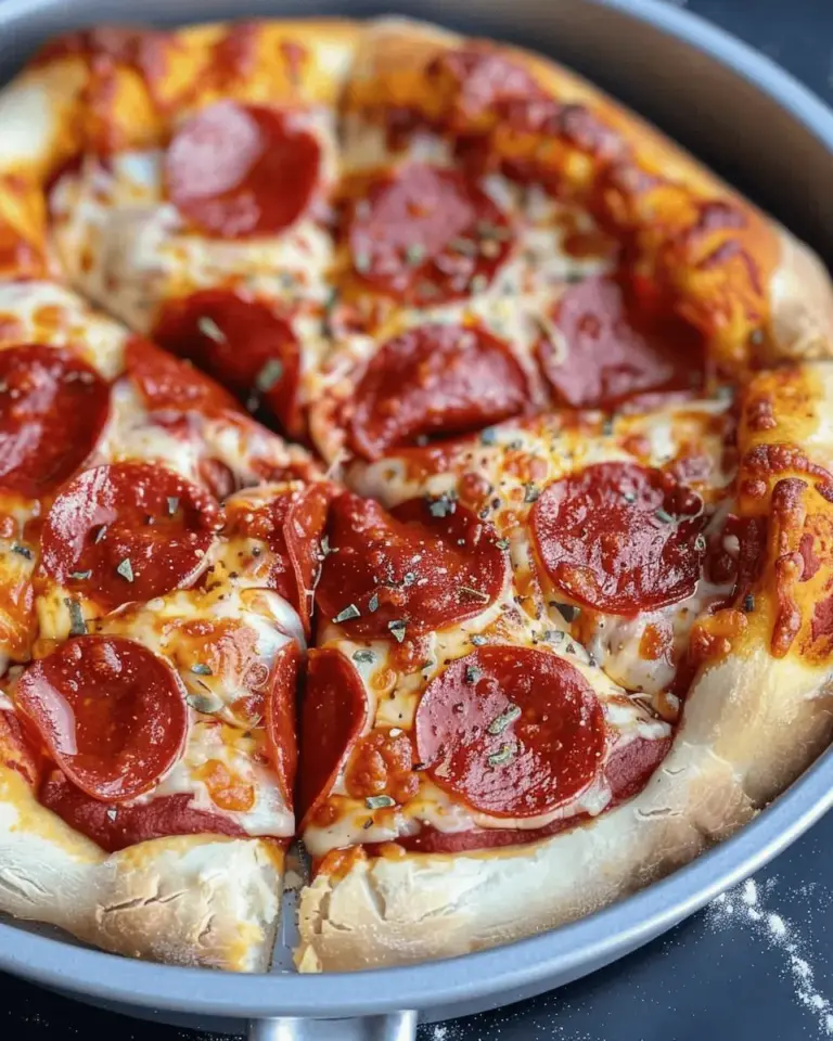 Air Fryer Deep Dish Pepperoni Pizza