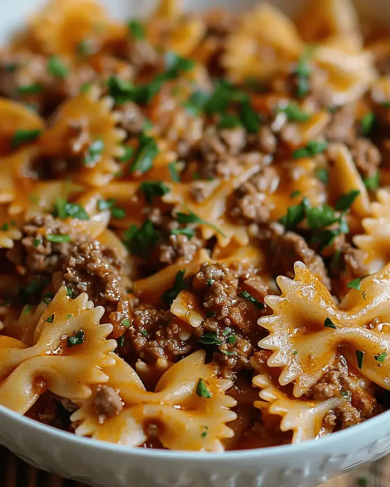 Bowtie Pasta with Ground Beef
