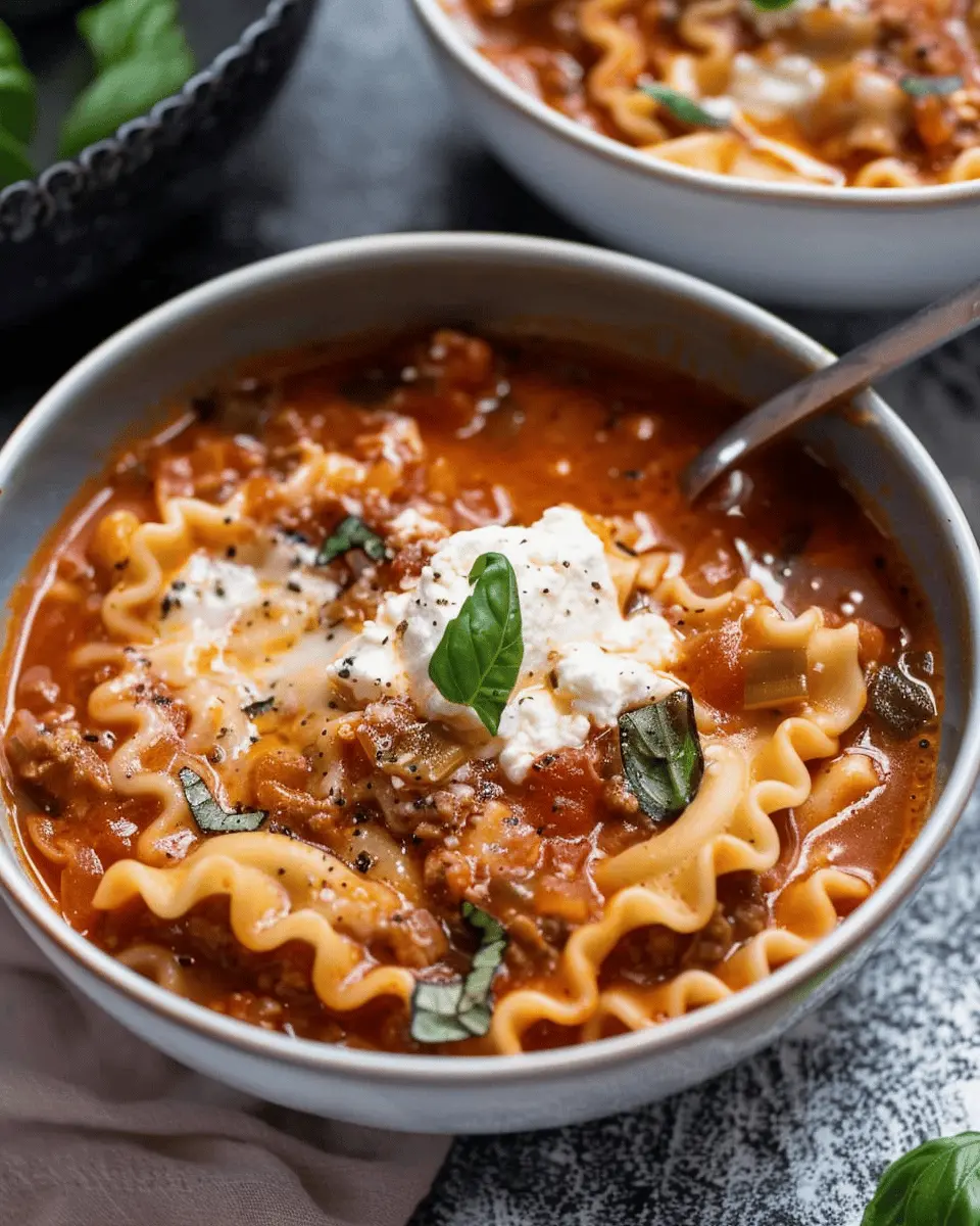 Cozy One-Pot Lasagna Soup with Ricotta Cheese: The Best Comfort Dish
