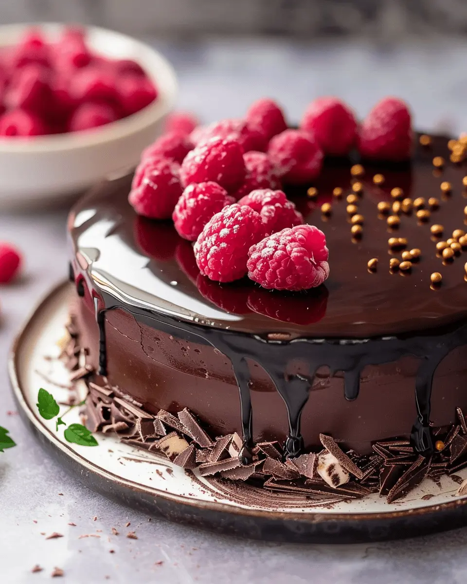 Chocolate Raspberry Mousse Cake: Indulgent Delight with Dark Glaze