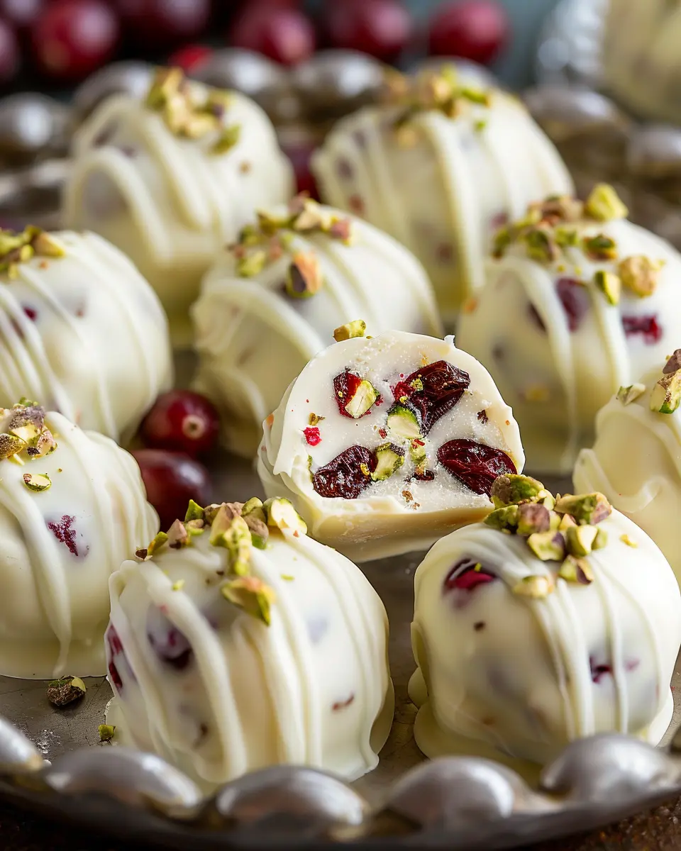 Cranberry Pistachio White Chocolate Truffles: Easy Indulgence at Home