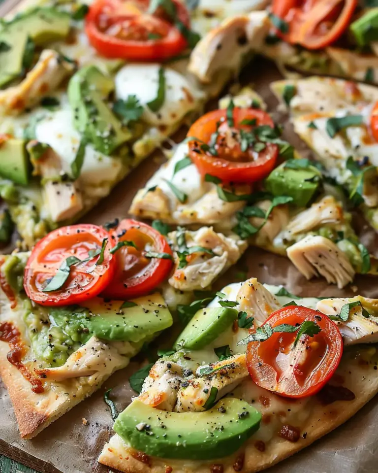 Avocado Chicken Flatbread Pizza Recipe