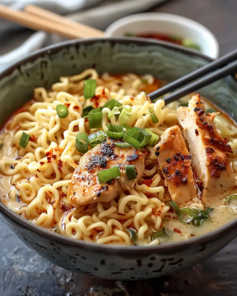 Creamy Garlic Fiery Chicken Ramen Recipe
