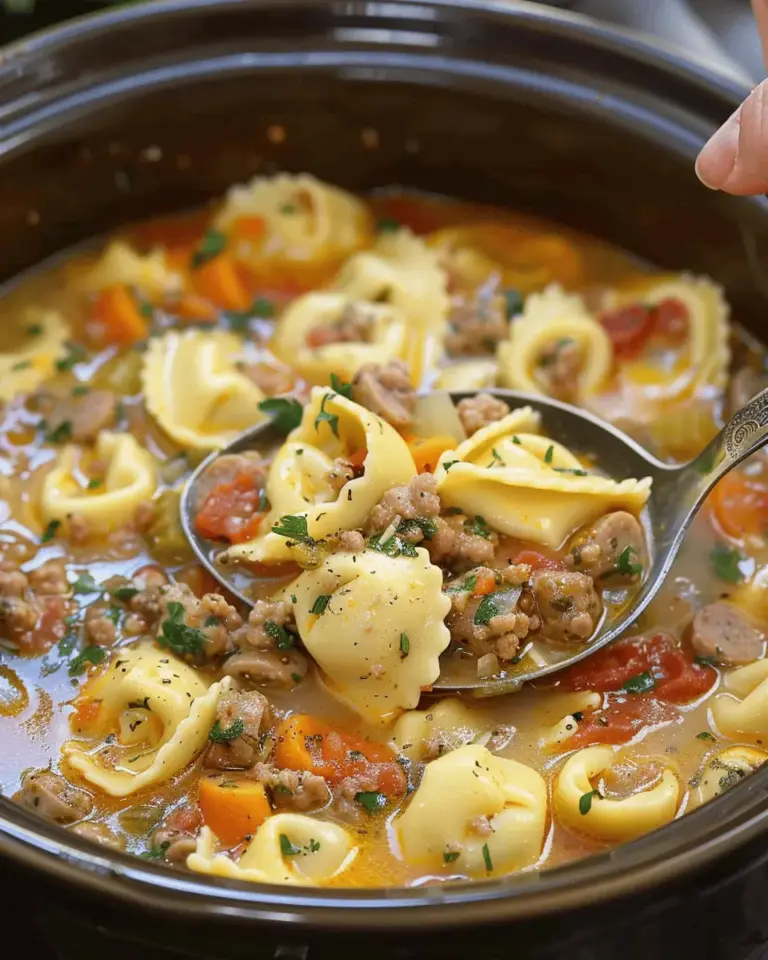 Crockpot Sausage Tortellini Soup