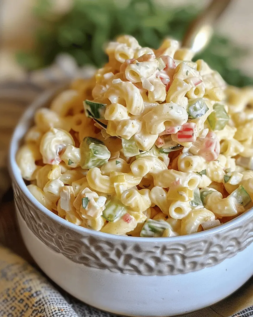 Southern Macaroni Salad with Turkey Bacon and Chicken Ham Delight