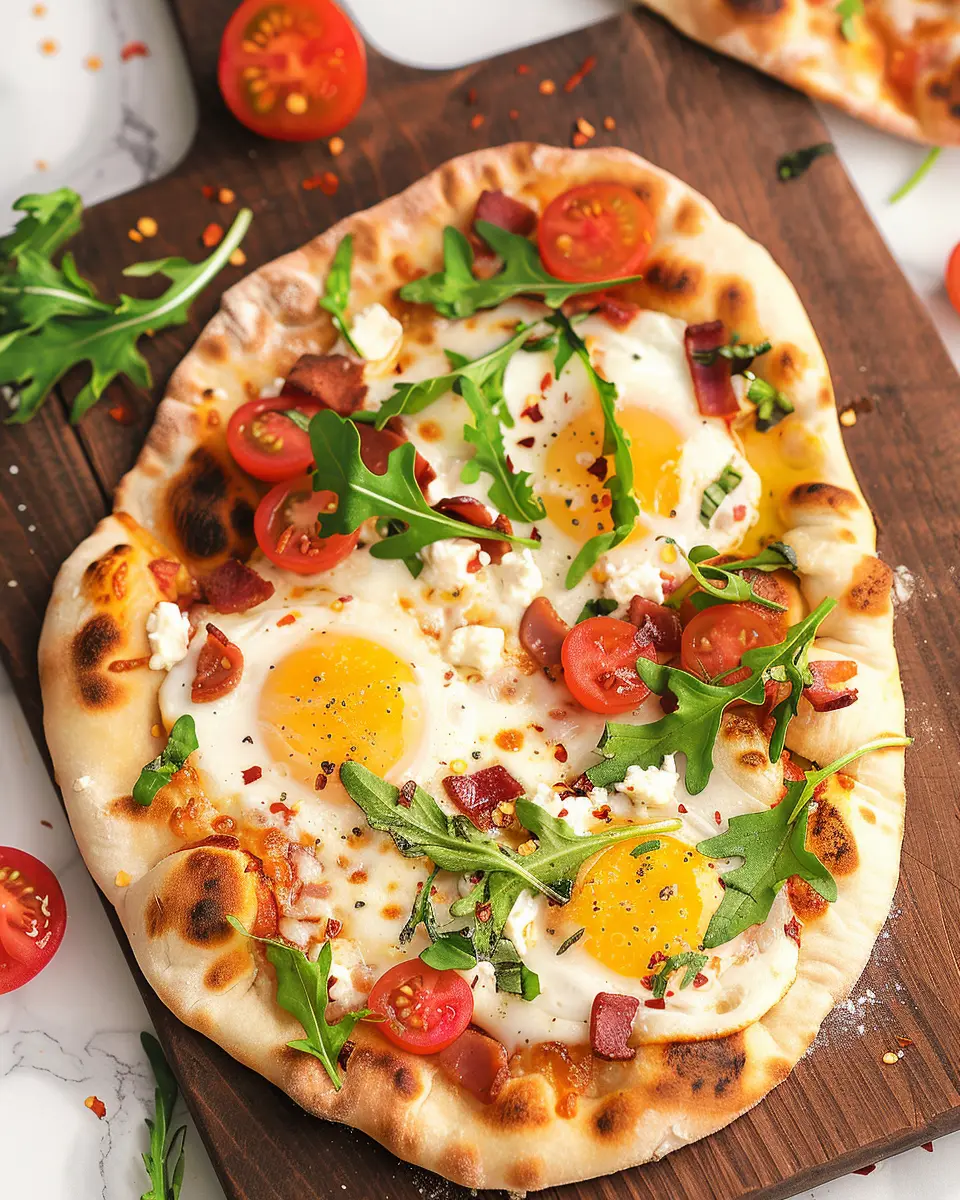 Naan Breakfast Pizza: Easy Recipe with Turkey Bacon and Chicken Ham