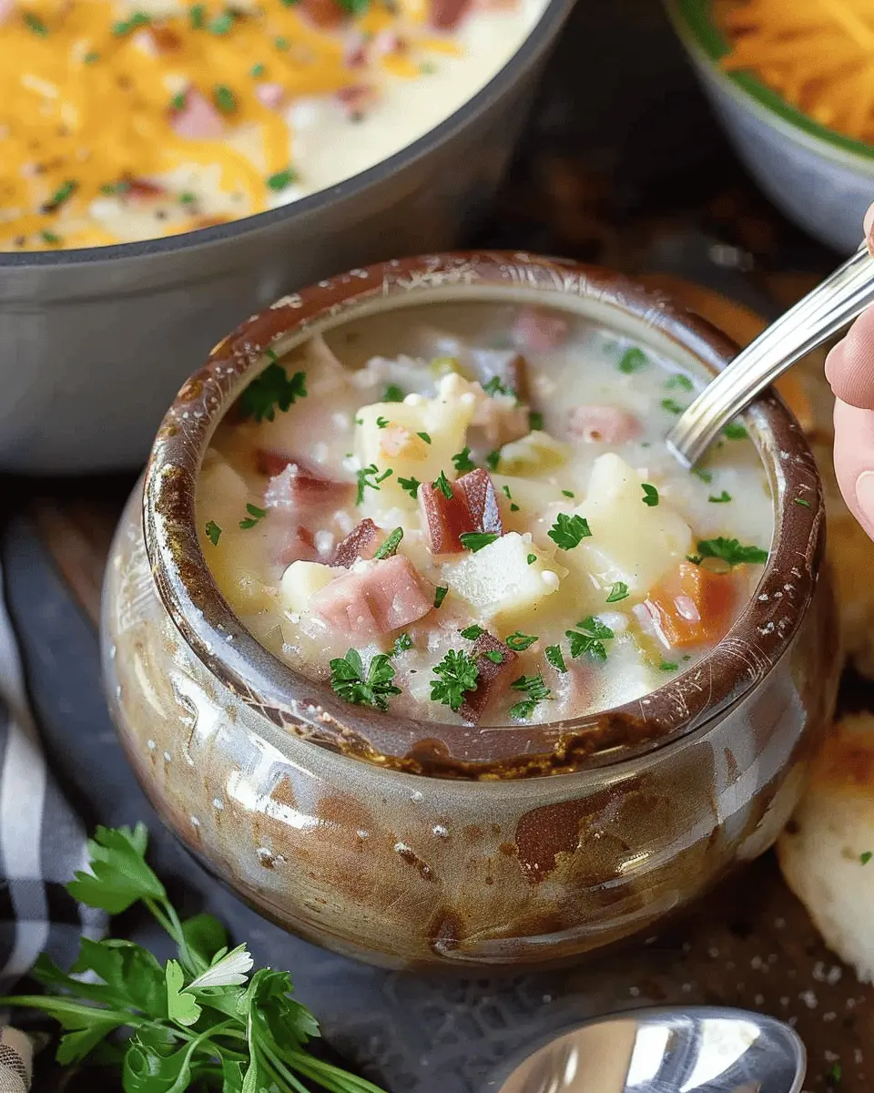 Crock Pot Ham and Potato Soup with Turkey Bacon: Easy Comfort Food
