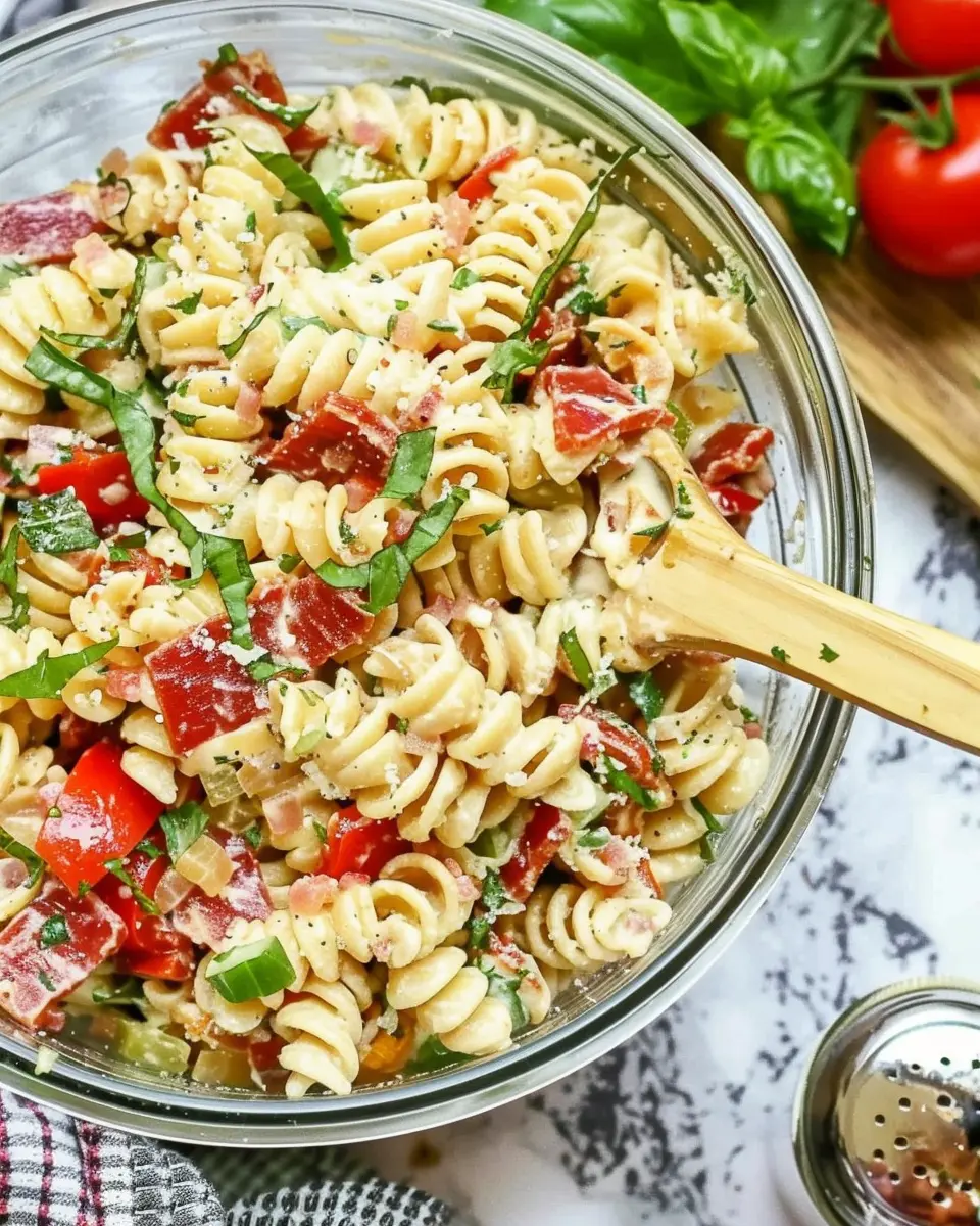 Instant Pot BLT Pasta Salad with Turkey Bacon and Chicken Ham Bliss