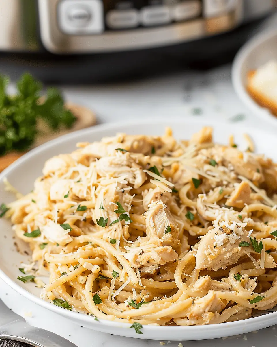 Crockpot Garlic Parmesan Chicken Pasta: Easy Comfort Food Delight