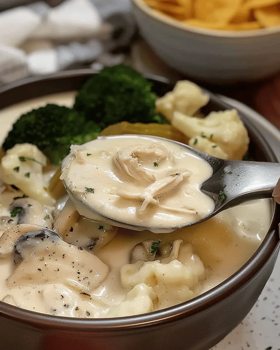 Chicken Alfredo Soup: A Cozy, Indulgent Delight with Turkey Bacon