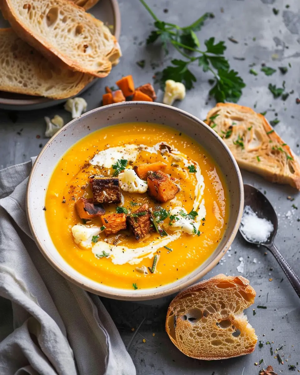 Pumpkin and Cauliflower Soup with Ginger: A Cozy Comfort Bowl