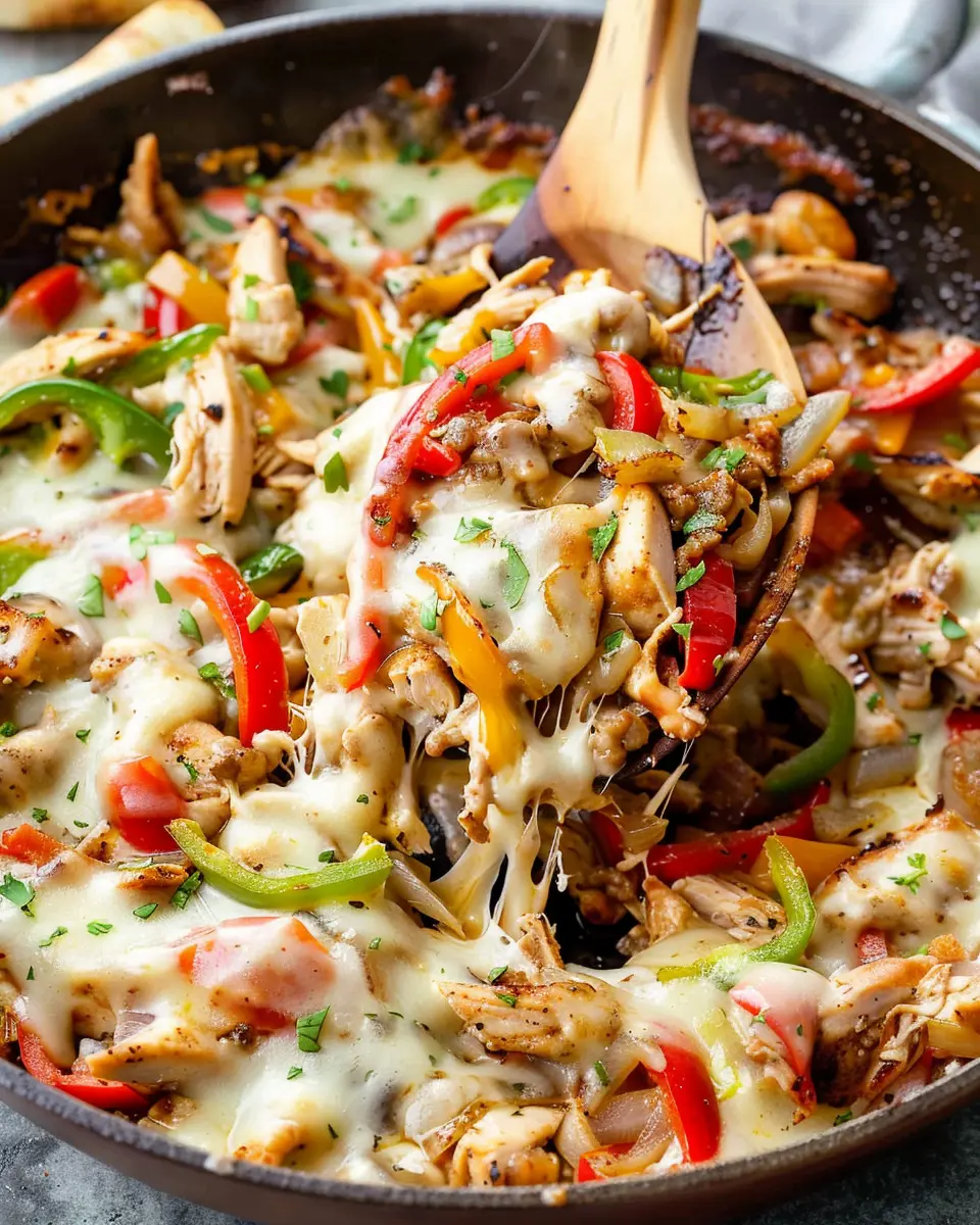 Chicken Cheesesteak Skillet: Easy Recipe with Turkey Bacon Delight