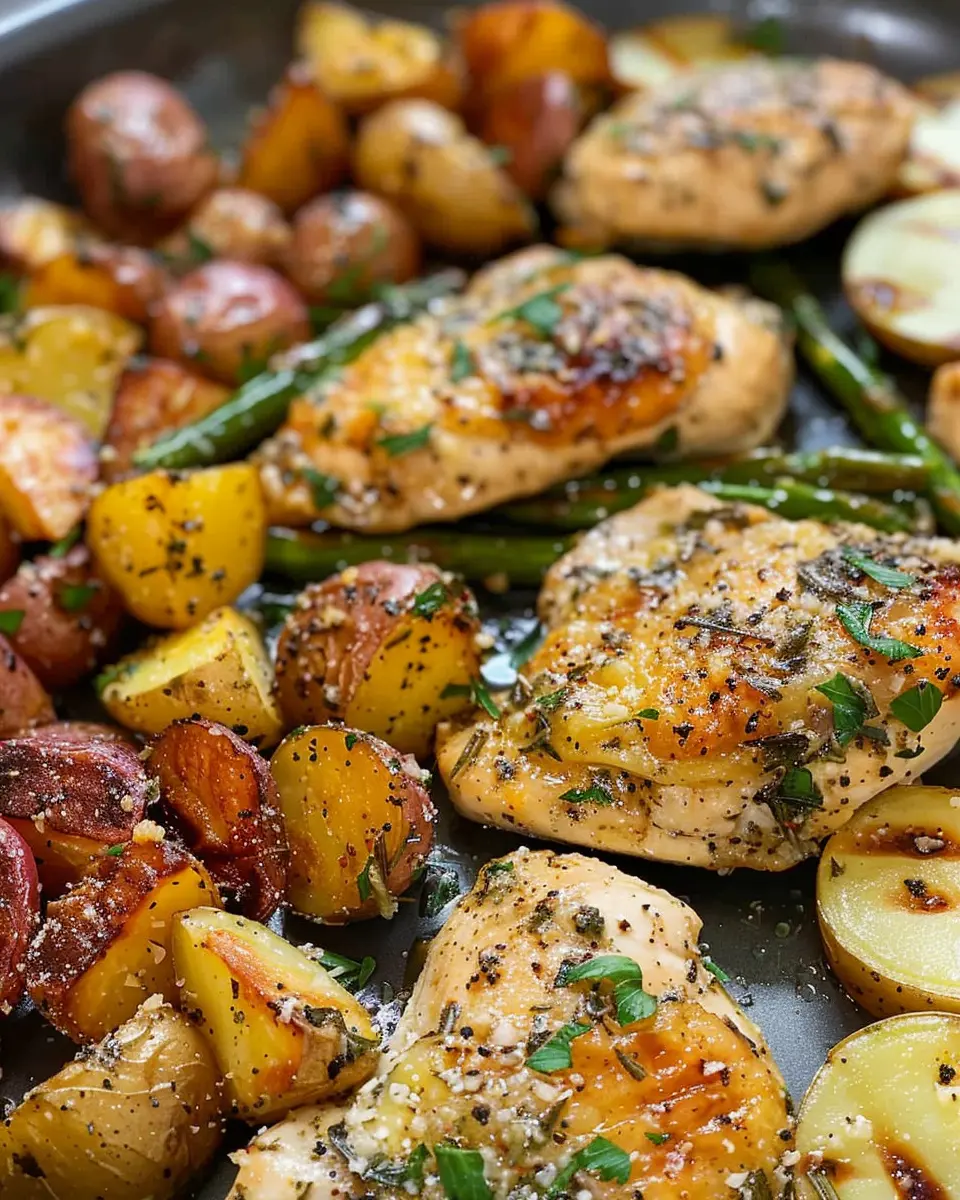 Garlic Parmesan Chicken and Potatoes: Easy One-Pan Dinner Delight