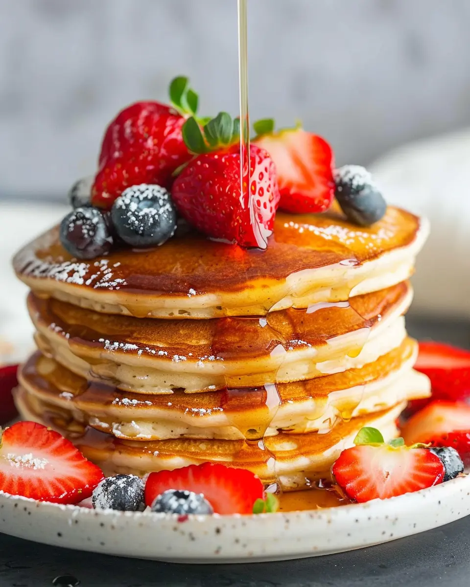 Pancake Recipes: Indulgent Stack with Turkey Bacon and Maple Drizzle