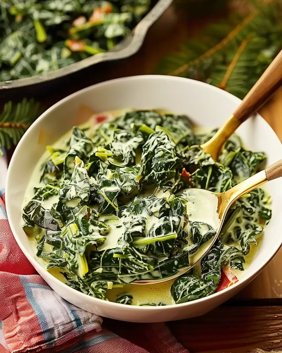 Smoky Creamed Greens with Turkey Bacon for a Delicious Twist