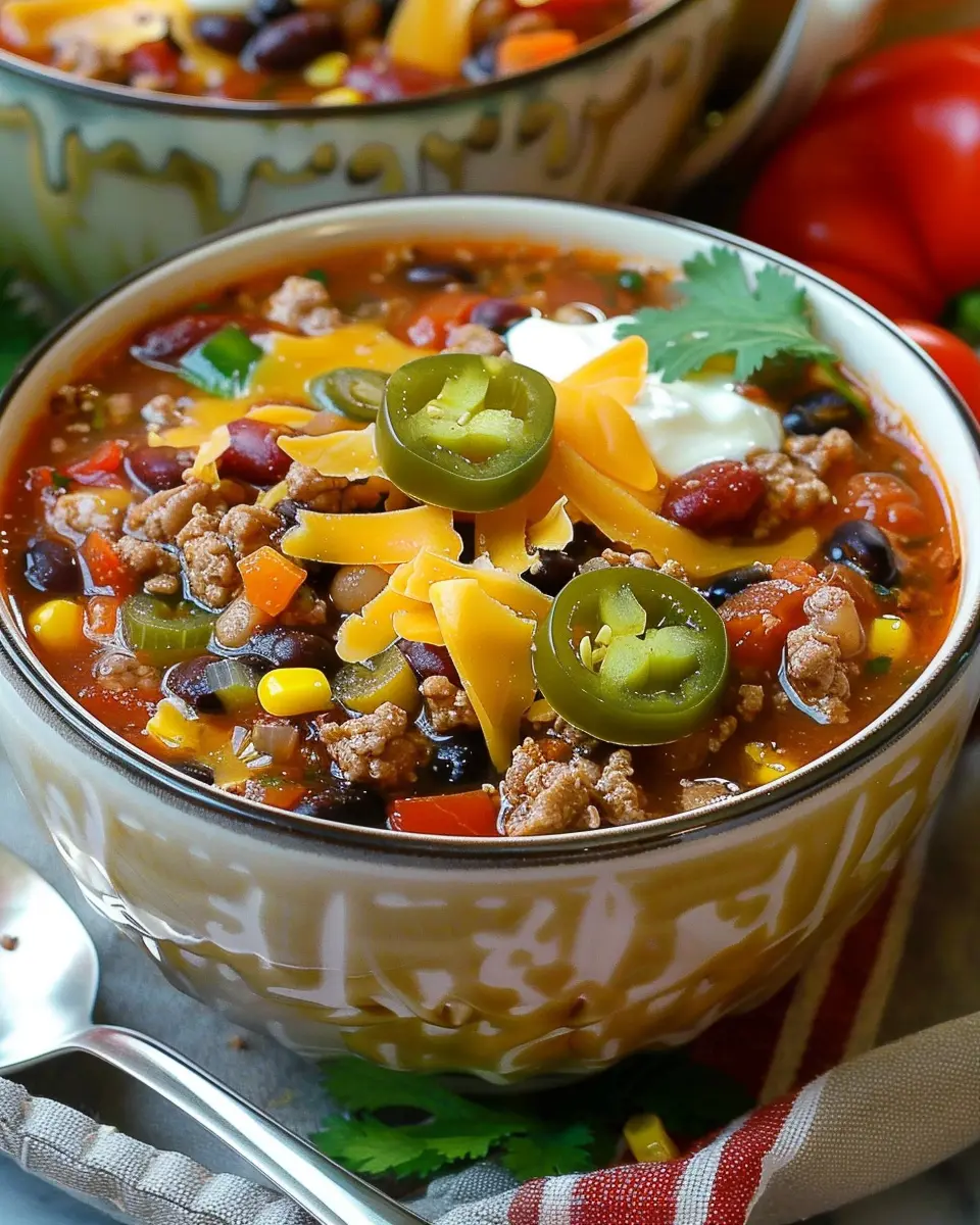 Taco Soup Delight: Easy Turkey Bacon & Chicken Ham Recipe