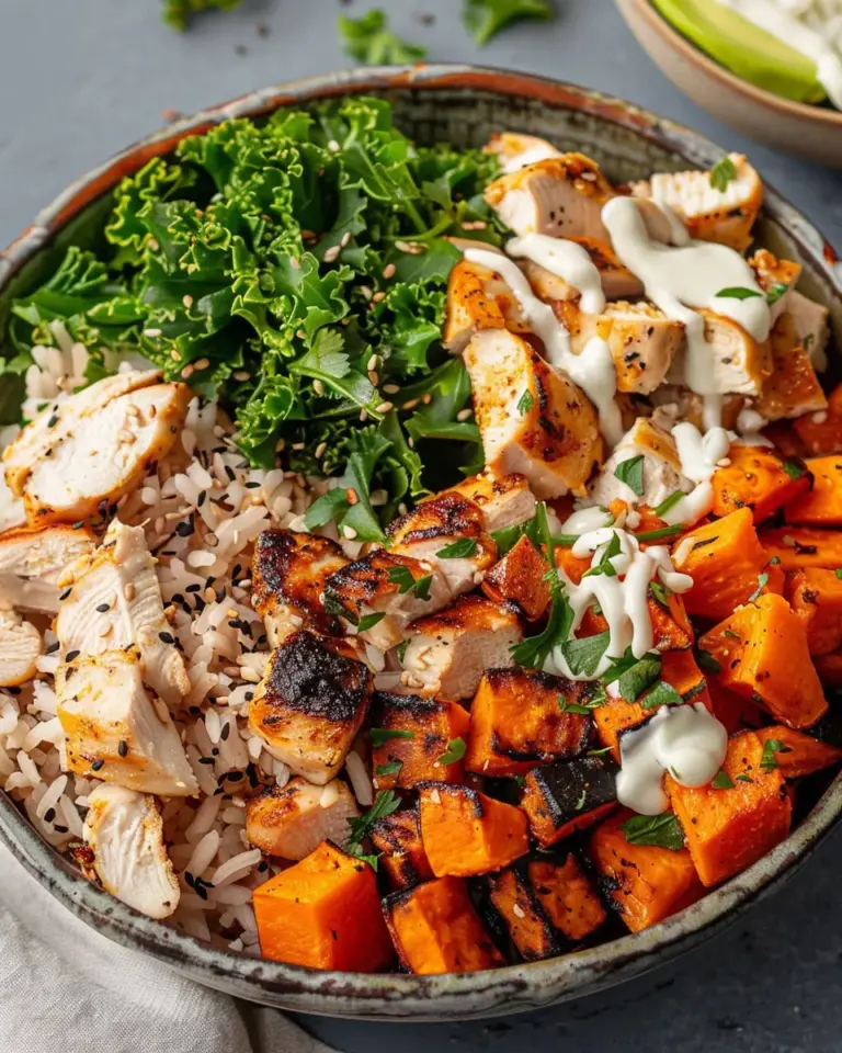 Healthy Chicken & Sweet Potato Rice Bowl