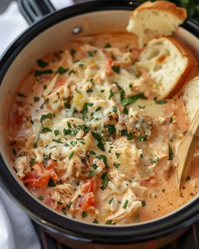 Crock Pot Creamy Chicken Parmesan Soup