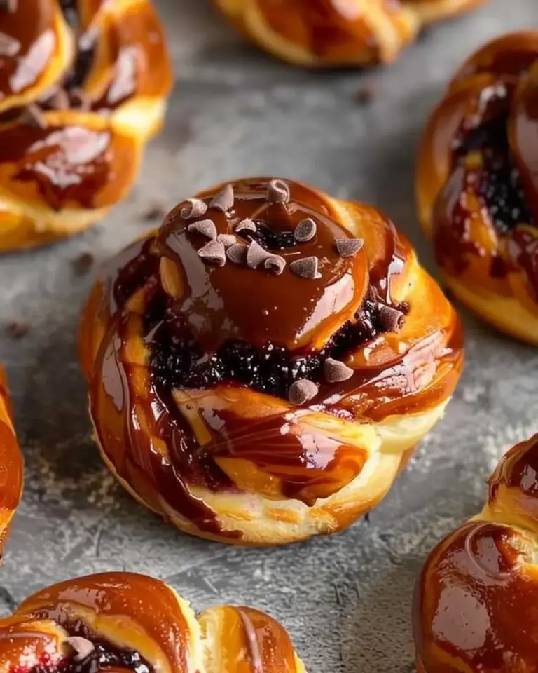Chocolate Raspberry Swirl Brioche Buns