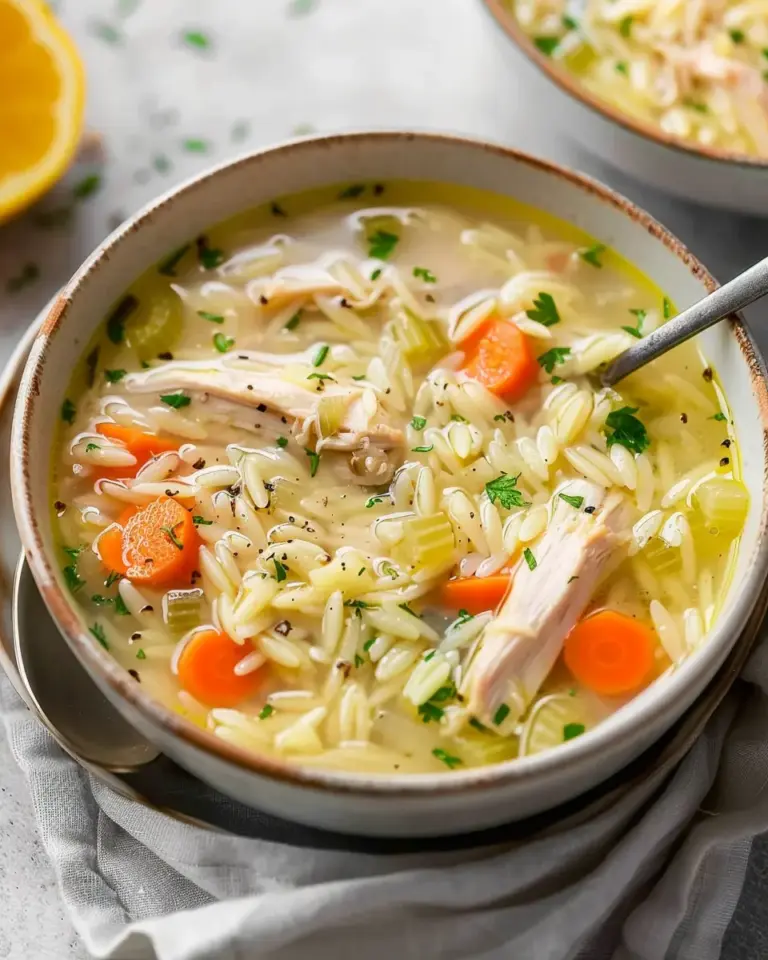 Lemon Chicken Orzo Soup