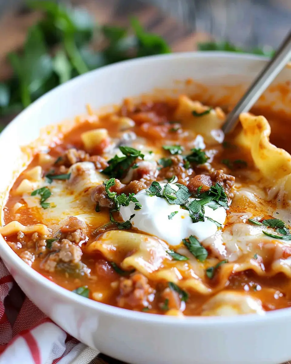 Easy Lasagna Soup Recipe: A Cozy, Tomato-Bursting Delight