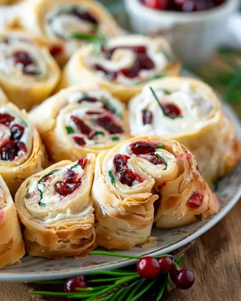 Savory Christmas Cranberry Roll Ups