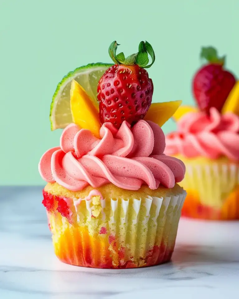 Strawberry Mango Margarita Cupcakes