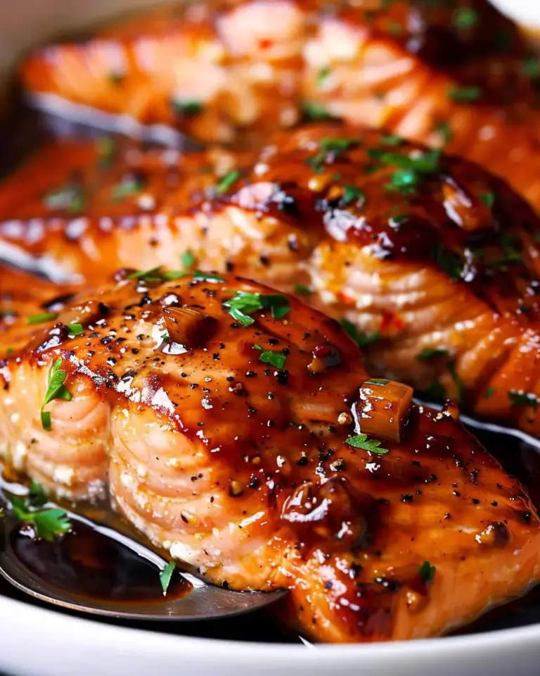 Slow Cooker Honey Garlic Glazed Salmon