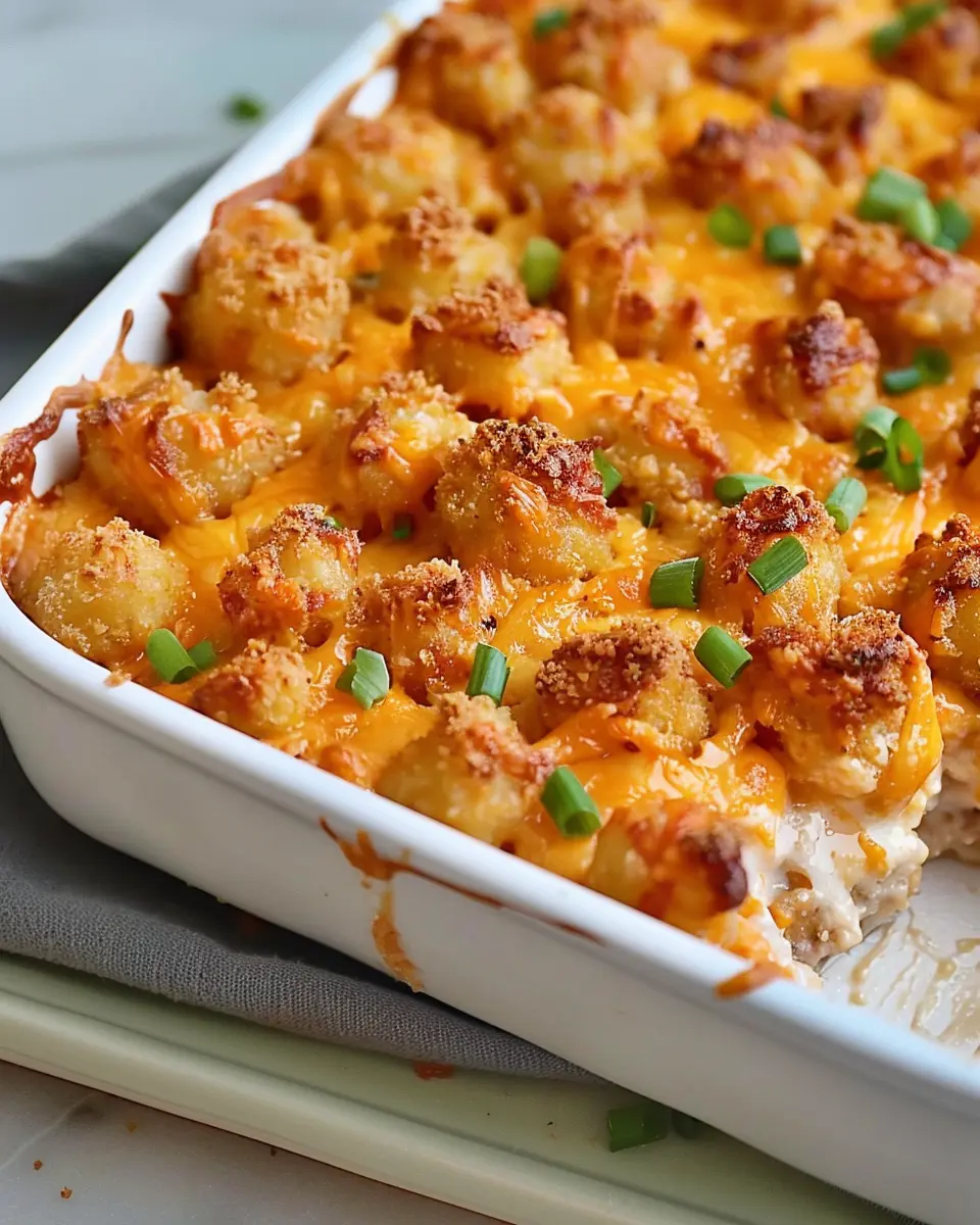 Simple and Delicious Tater Tot Casserole Recipe with Turkey Bacon and Chicken Ham