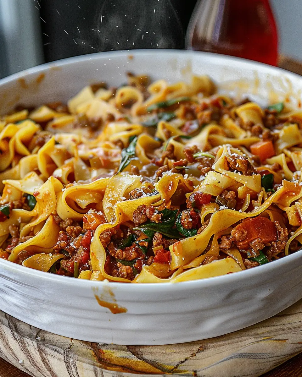 Italian Drunken Noodles: Delightfully Spicy Turkey Bacon Treat